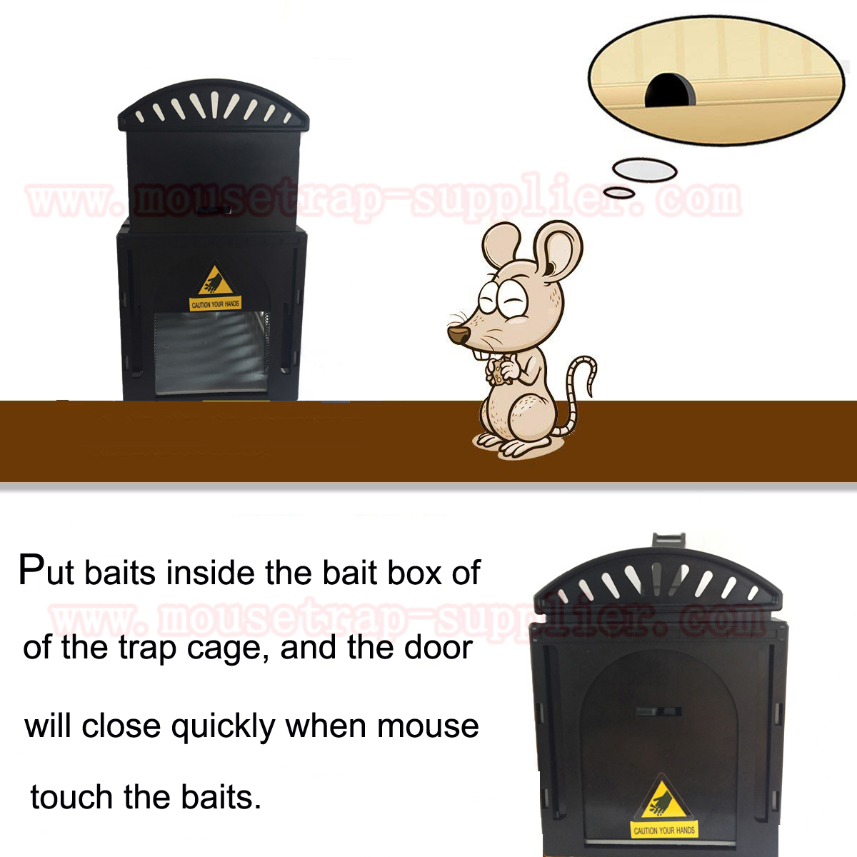 Humane Plastic MouseRat Trap Cage Live Catch and Release Rodent Control