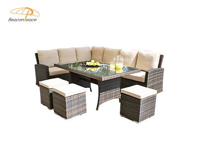 modern retro outdoor furniture sets garden patio aluminum frame rattan waterproof sofa sets