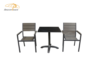 modern outdoor furniture coffee table chair sets waterproof aluminum polywood chair HPL table