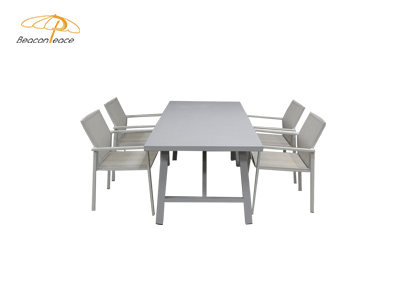 outdoor garden patio aluminum frame table fabric chair dining furniture sets