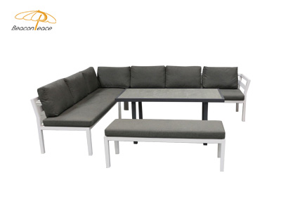 popular outdoor garden patio aluminum frame sofa with coffee table furniture