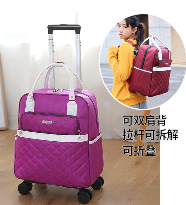 Women Trolley Luggage Rolling Suitcase Travel Hand Tie Rod backpack Casual Rolling Case Travel Wheels Luggage Suitca