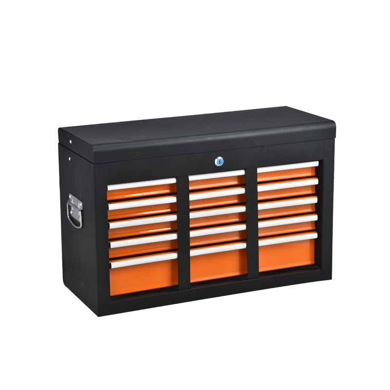 236 in Premium Heavy Duty Single Bank Top Tool Chest Deep Cabinet Black US Gen With 9 Drawers