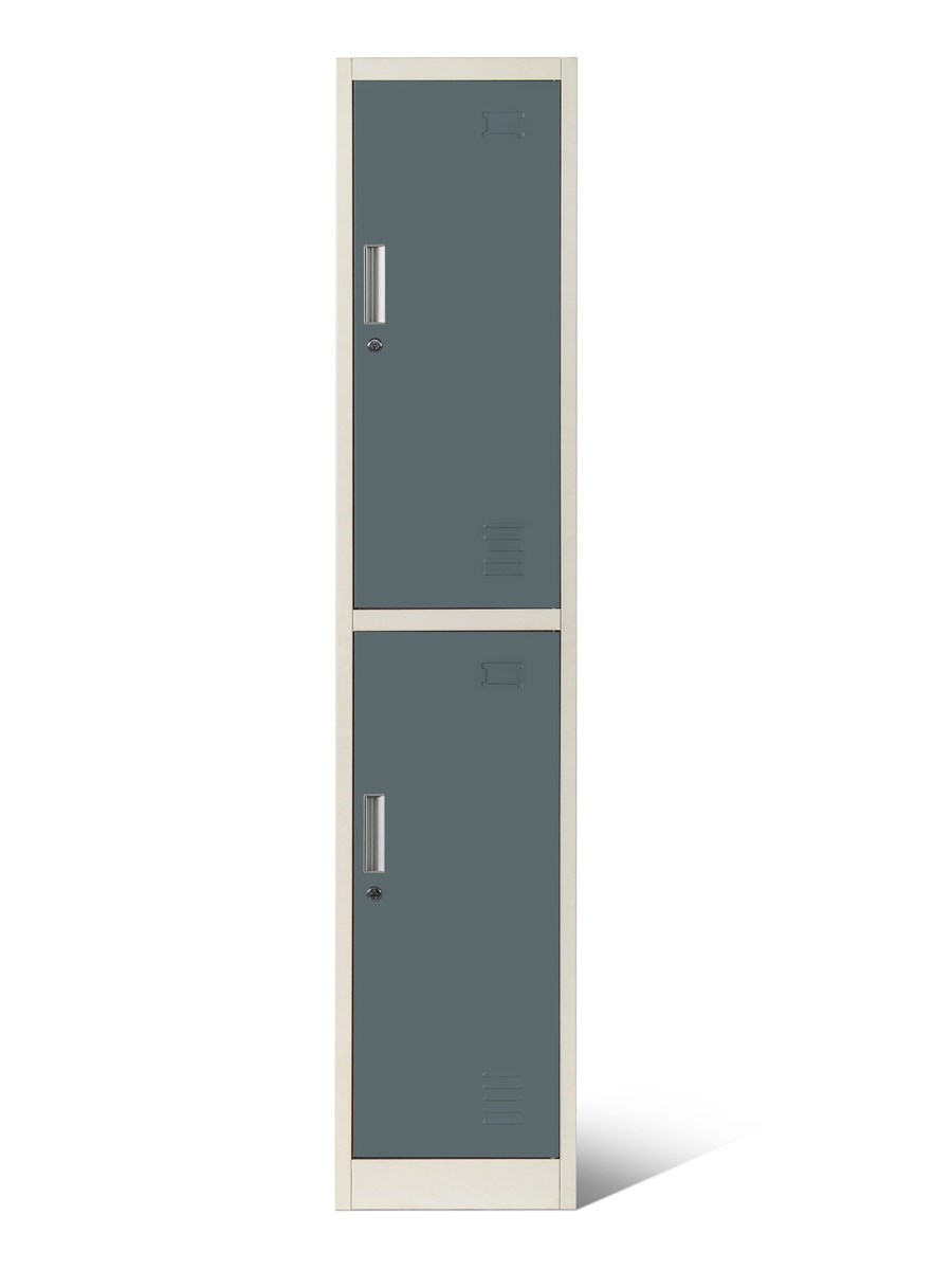 Single 2 Tier 2 Door Metal Office Lockers