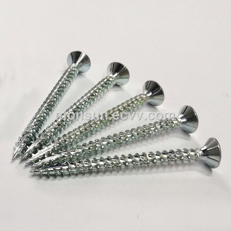 Double CSK Head Chipboard Screw With Nibs cutting Knurling Zinc Cross countersunk head Selfdrilling screw