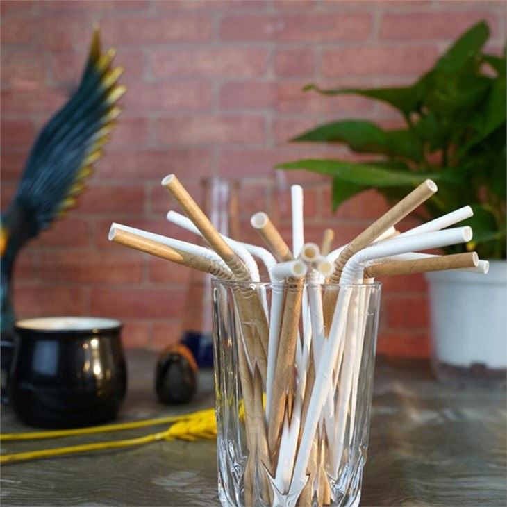 Disposable solid color paper straw bendable beverage straw