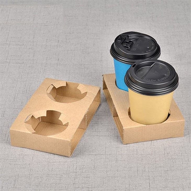 Corrugated paper cup holder High quality corrugated paper cup tray Disposable cup holder