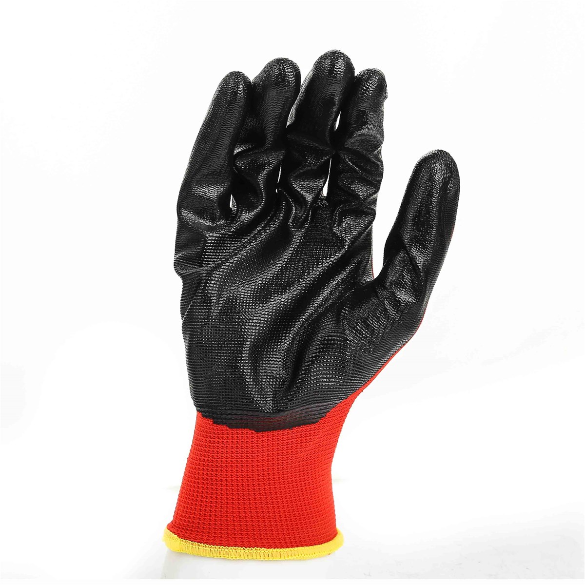custom logo smooth nitrile coated nylon work gloves good grip safety gardening gloves