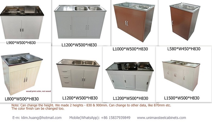 Export to Ghana steel kitchen sink cabinet L1000 x W500 x H830mm