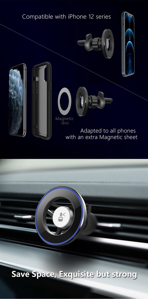 Magnetic Car Phone Mount with Car Aroma Diffuser Function