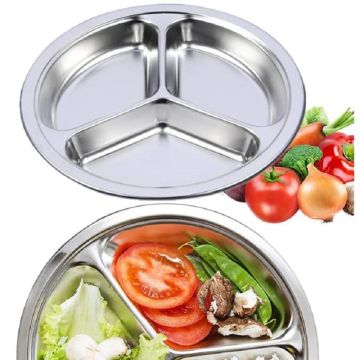 Multisize Stainless Steel Round Food Plates Kitchen Serving Plate