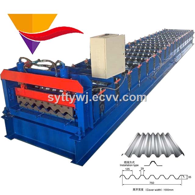 750 Trapezoidal Roofing Sheet Roll Forming Machine