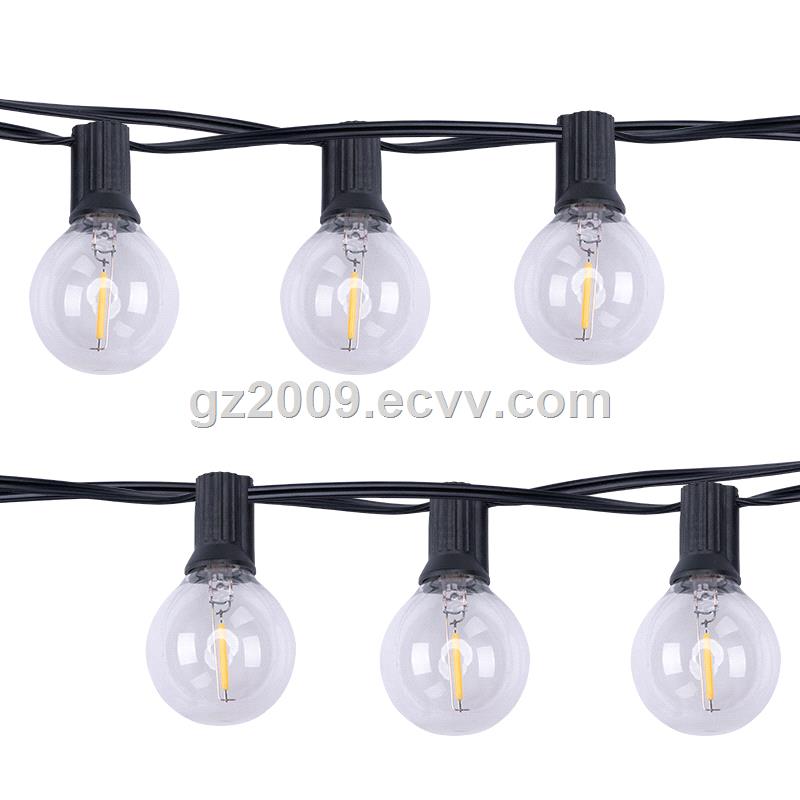from China best price LED G40 solar lamp string 25 lamp string warm white