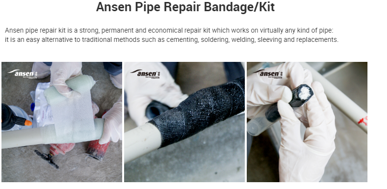 Water Activated Fiberglass Fix Pipe Repair Bandage Fiber Glass Pipe Repair Wrap