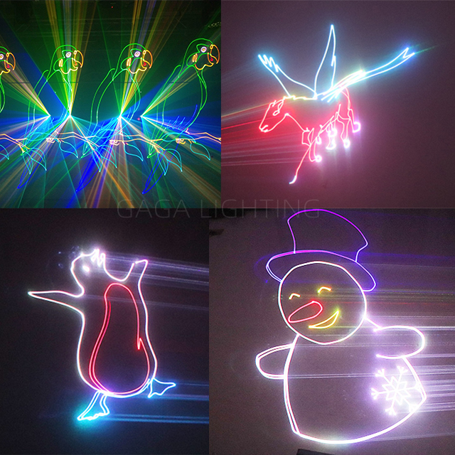 4W Disco DJ Full Color 3D Animation RGB Stage Laser light Laser Projector