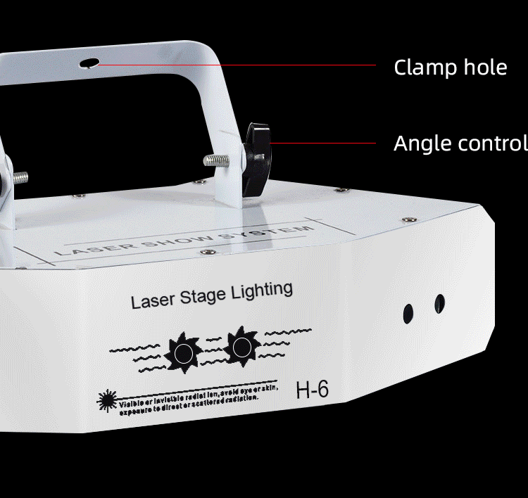 6 eyes fan shaped sound control laser light voice control disco mini scanning laser projector