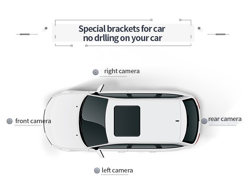 original car screen UI 360 degree bird view car camera system four 3D cameras for LEXUS
