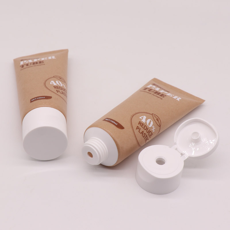 Ecofriendly Sustainable Waterproof Kraft Paper Squeeze Cosmetic Hand Cream Tube