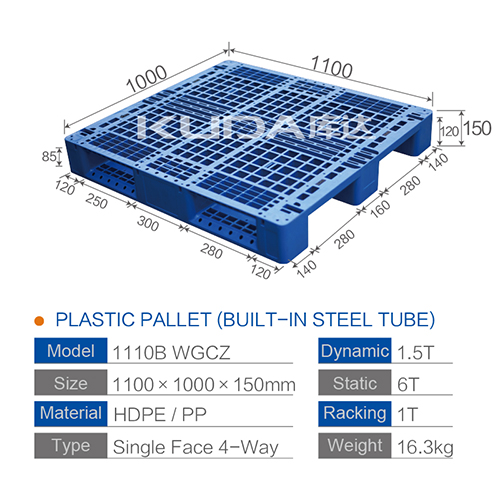 Warehouse antistatic 1110B WGCZ PLASTIC PALLETBUILTIN STEEL TUBE china manufacturer good quality