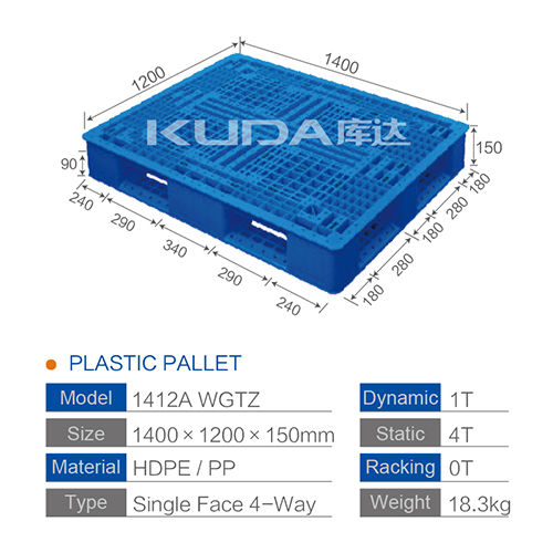 heavy duty rack for warehouse 1412B WGTZ PLASTIC PALLET good quality china manufacturer