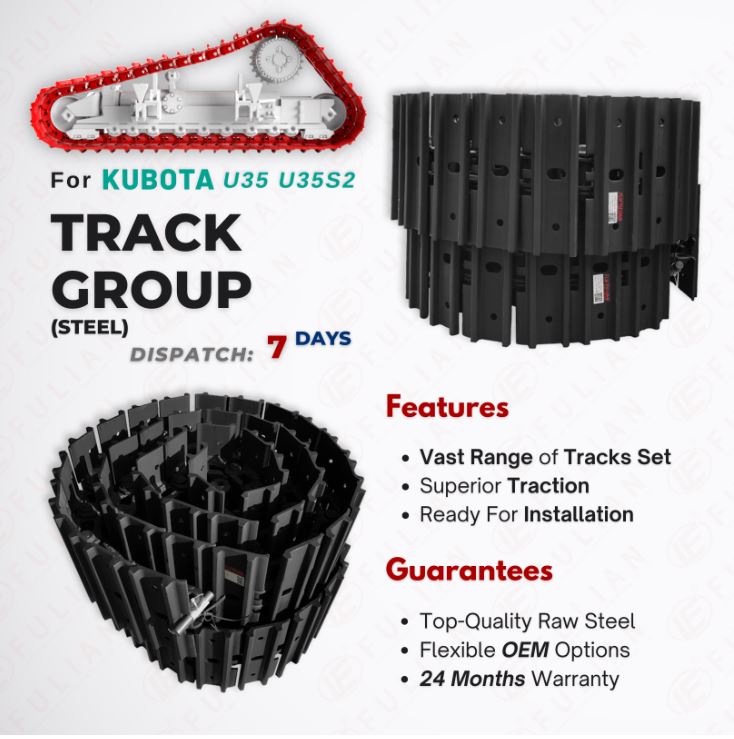 For Kubota U35 U35S2 Undercarriage Parts Rubber Track Idler Track Bottom Roller Sprocket Top Carrier Roller Mini Excavat