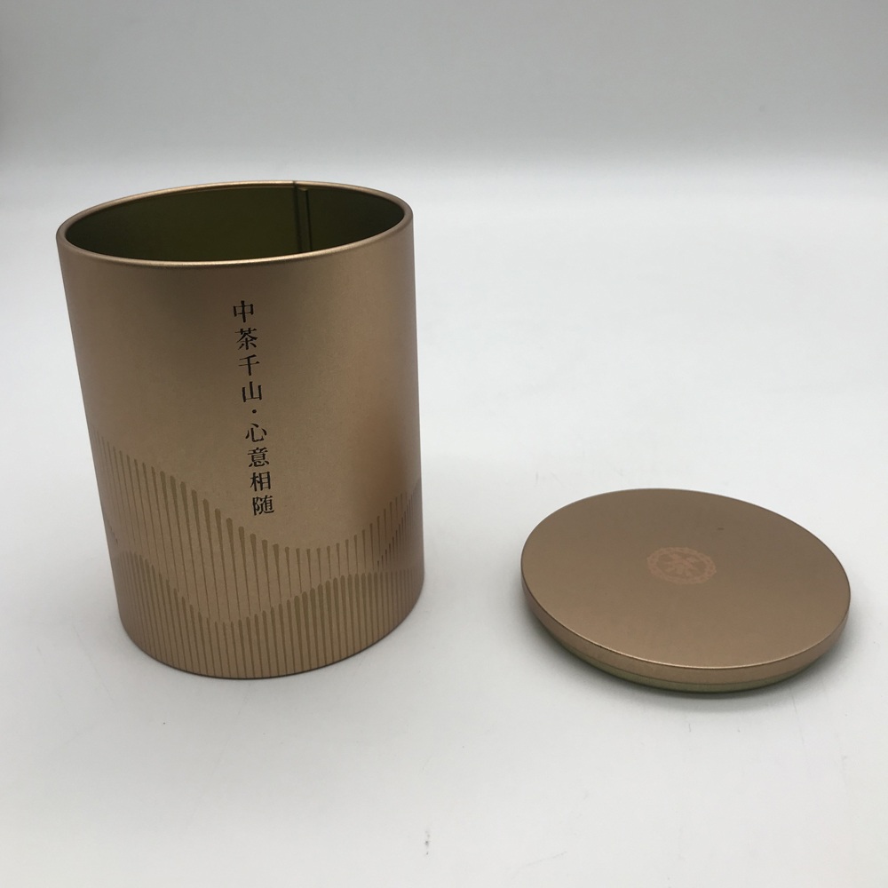 Round shape High quality tea tin box with lid