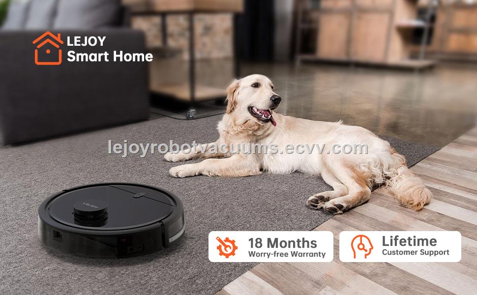 LeJoy Robot Vacuum Cleaner with Laser Mapping WiFi APP Water Tank Work with Alexa