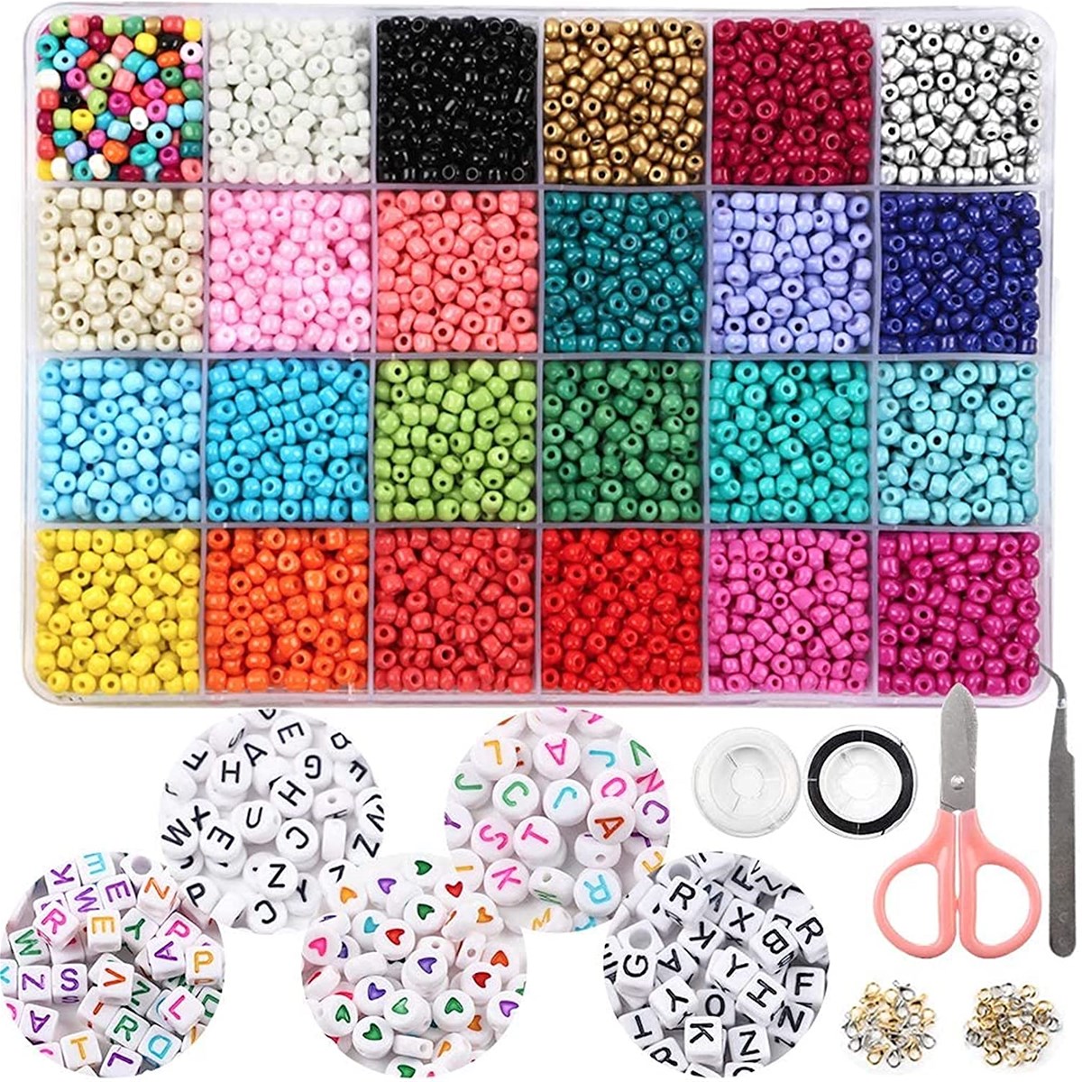 165pcs 4mm Glass Bracelet Beads Kit with DIY Tools for Gifts