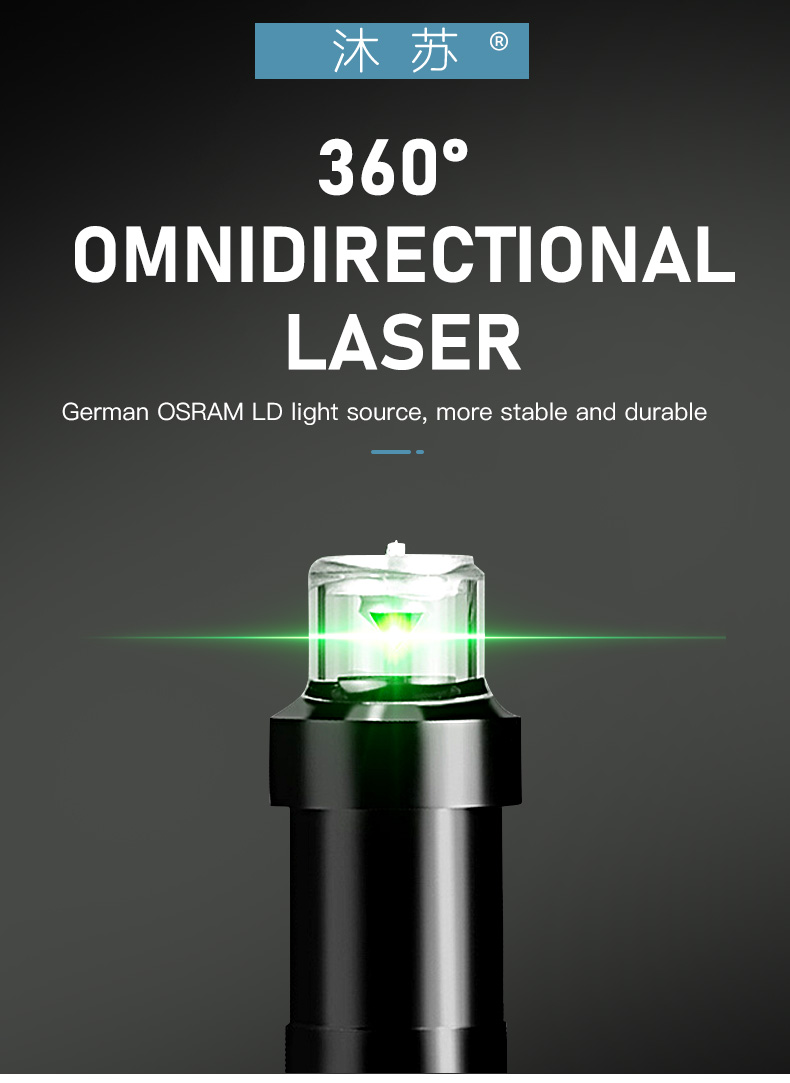 MUSU 12Lines 3D Green Laser Level 360Super Brightness SelfLeveling Lazer with Receiver Tripod
