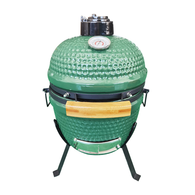 factory direct hot sale mini portable camping tabletop ceramic barbecue grill green egg shaped BBQ grill