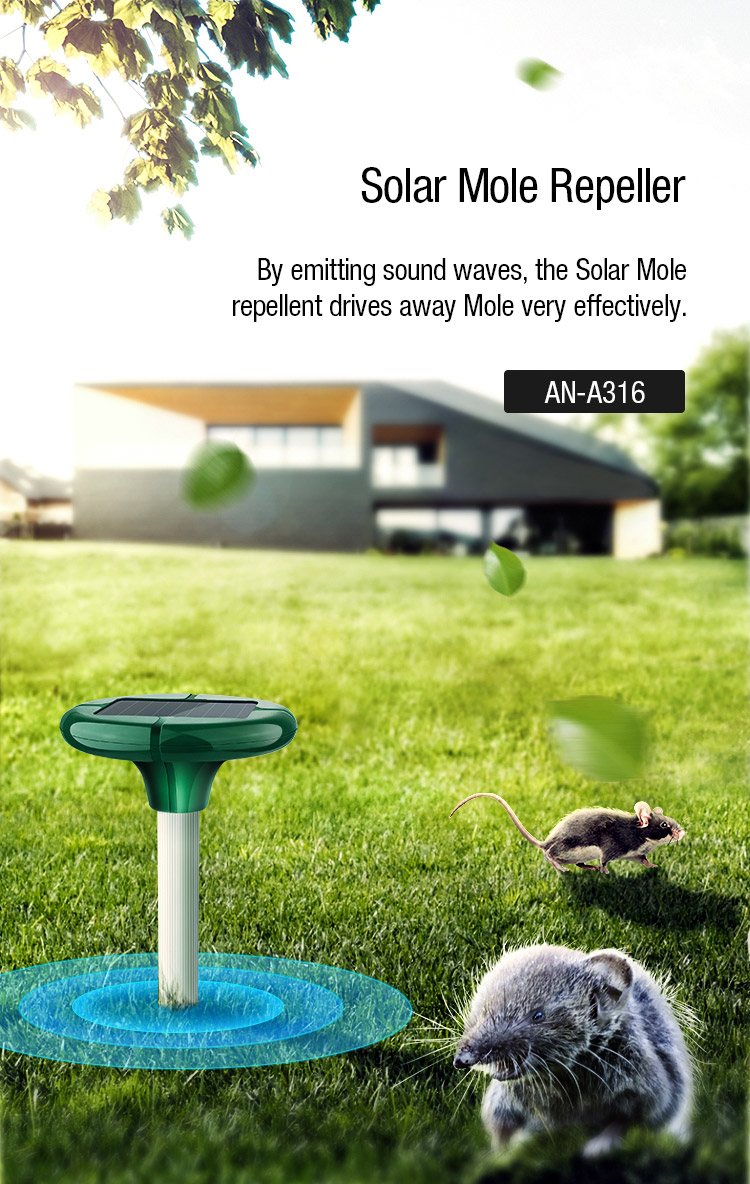 Hot Factory Price Waterproof Best Hot Rodent Control Garden Sonic Solar Mole Repeller