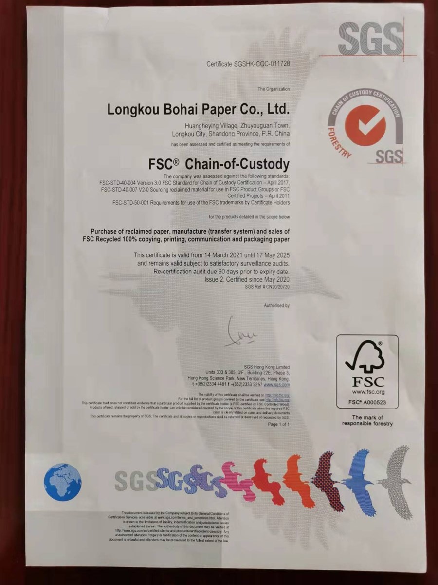 FSC printing paper offset paper writting paper and drawing paper