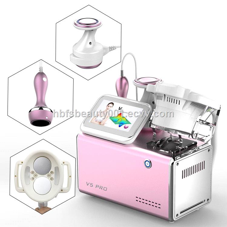 Pink V5 Pro Slimming Machine Ultrashape Vacuum RF Cavitation System For Fat Burning