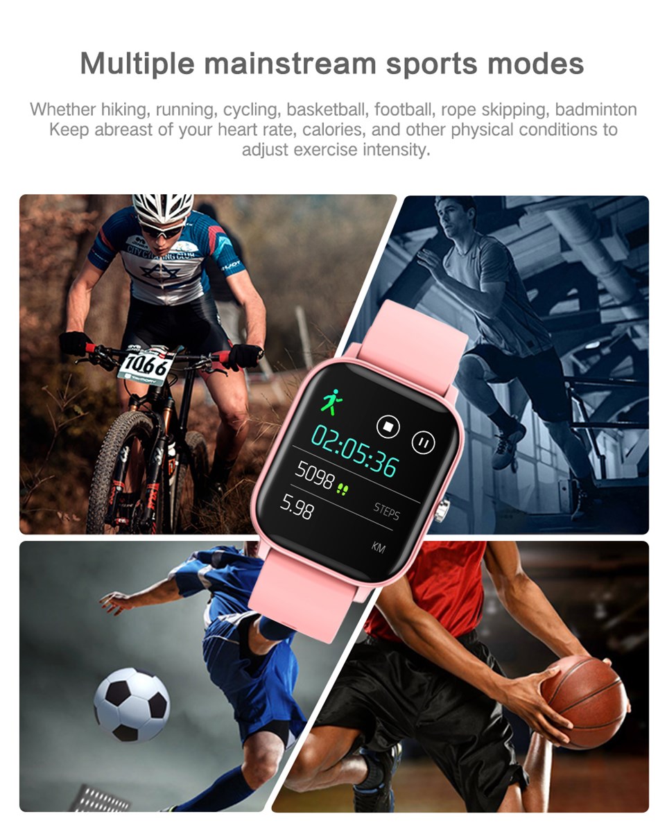 2021 Hot Sale 14 Inch TFT Color Screen 240240 Fitness Tracker Blood Pressure Women P8 Smart Watch