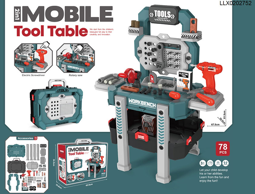 Tools table playset78pcs kid toys