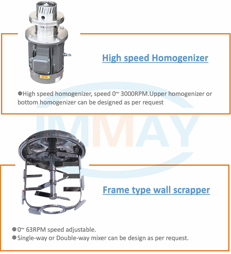 Hot sale hydraulic lifting high pressure homogenizing homogeneous mixer emulsifier homogenizer mixing machine
