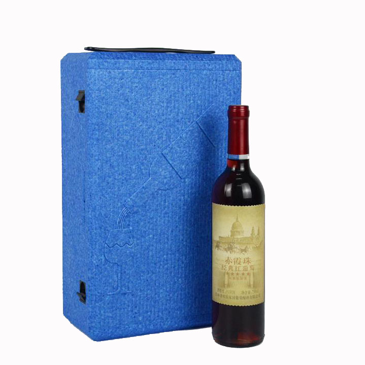 Customized factory Premium Sublimation Protective Wine Packaging Boxes 2 bottle EPP Foam Box