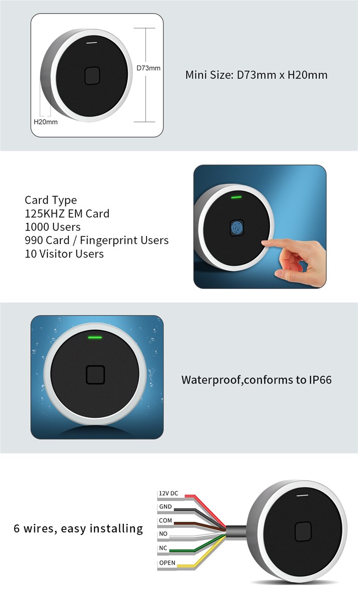 Secukey Wireless Access Control Power Supply Biometric Fingerprint Smart Door Lock with Tuya App