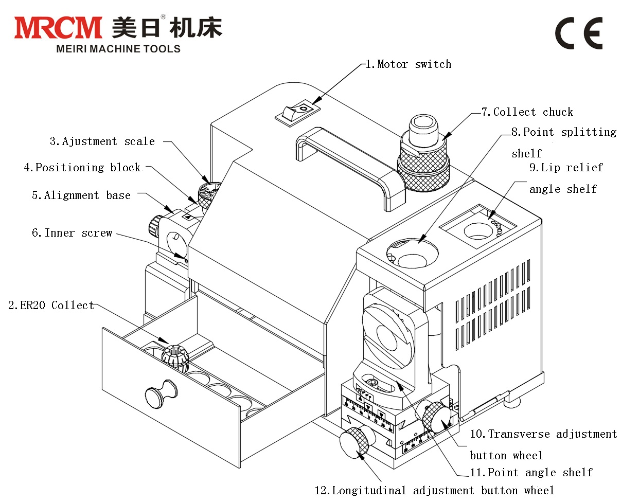 MRCM MR13T Step protable drill grinding machine