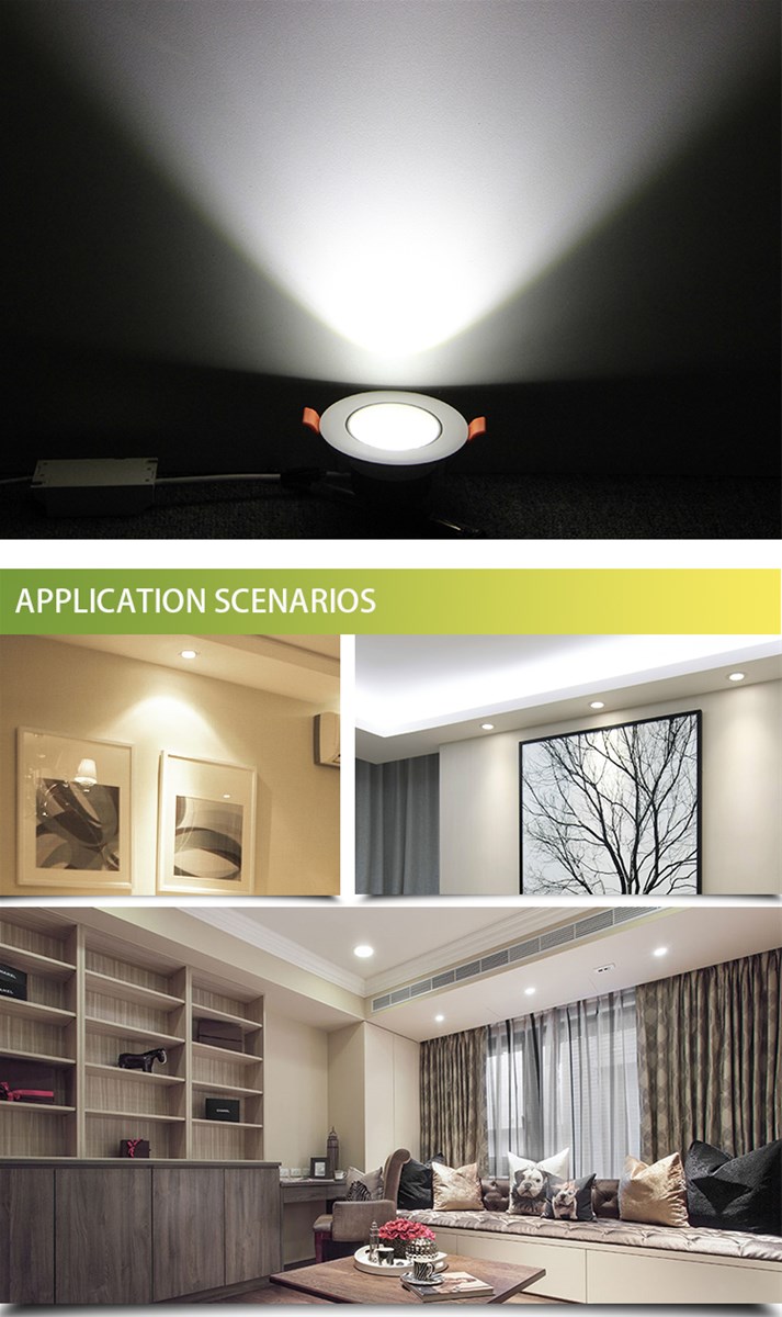 High quality PC and aluminum downlight ceiling recessed adjustable 5W cob round LED spot down light