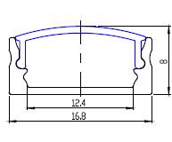 Surface Mounted LED Channel with Milky Diffuser Clear Cover Lens Aluminum Extrusion Track Housing Profile for led strip