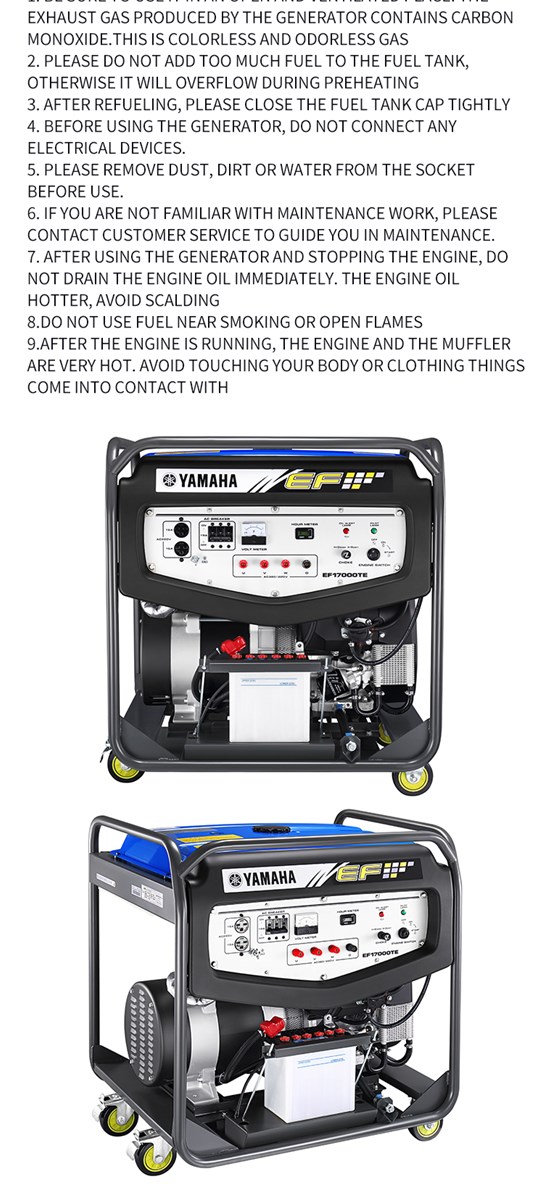 Gasoline generator set EF17000TE rated power 125kva