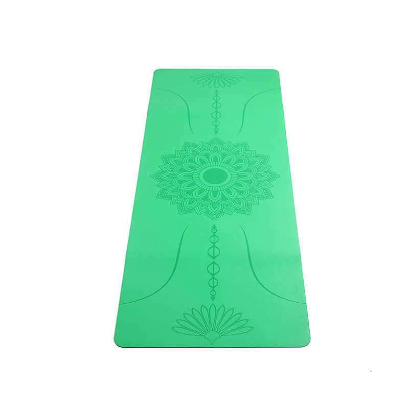 Professional manufacturer eco friendly custom printed pu rubber yoga mat with alignment line