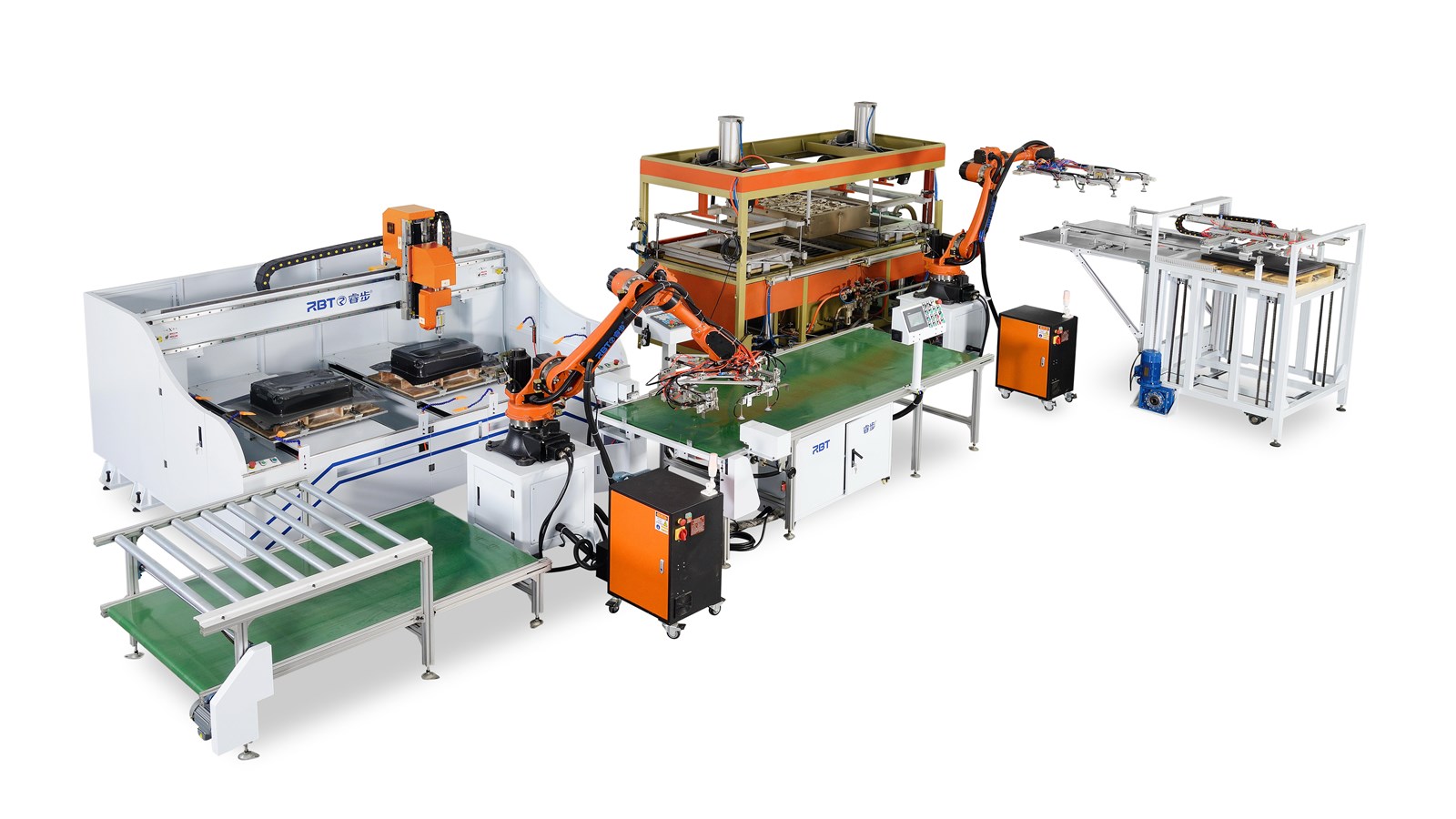 Rbt Fully Automatic Vacuum Foming Punching and Cutting Machine with Robotic Loading and Unloading for ABS PC PP PE Lugg
