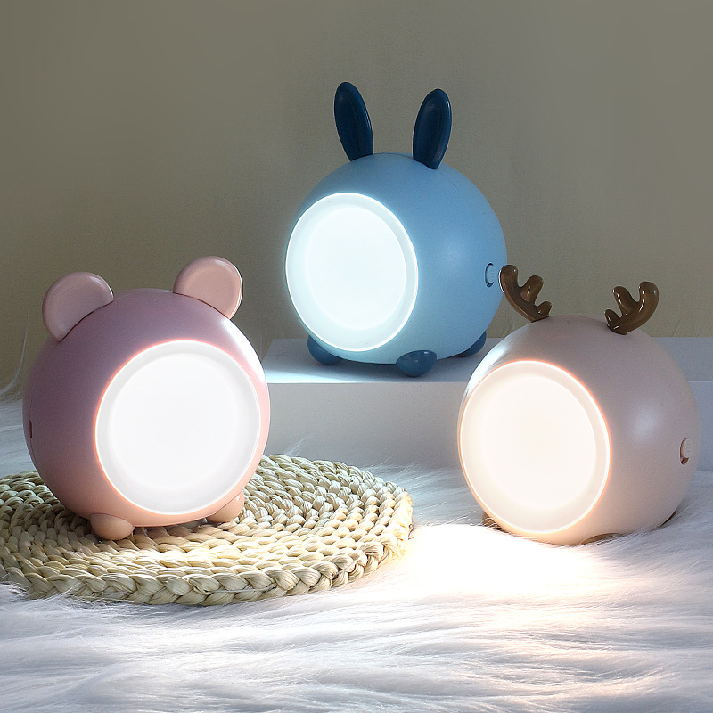 Cute Little Night Light LED Touch Stepless Dimming Bedroom USB Charging Bedside Pet Rabbit Christmas Bady Children Prese