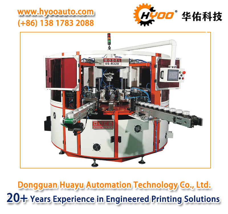 HYOO HYR320 1 To 6 Color Automatic Soft Tube Rotary Table UV Screen Printing Machine