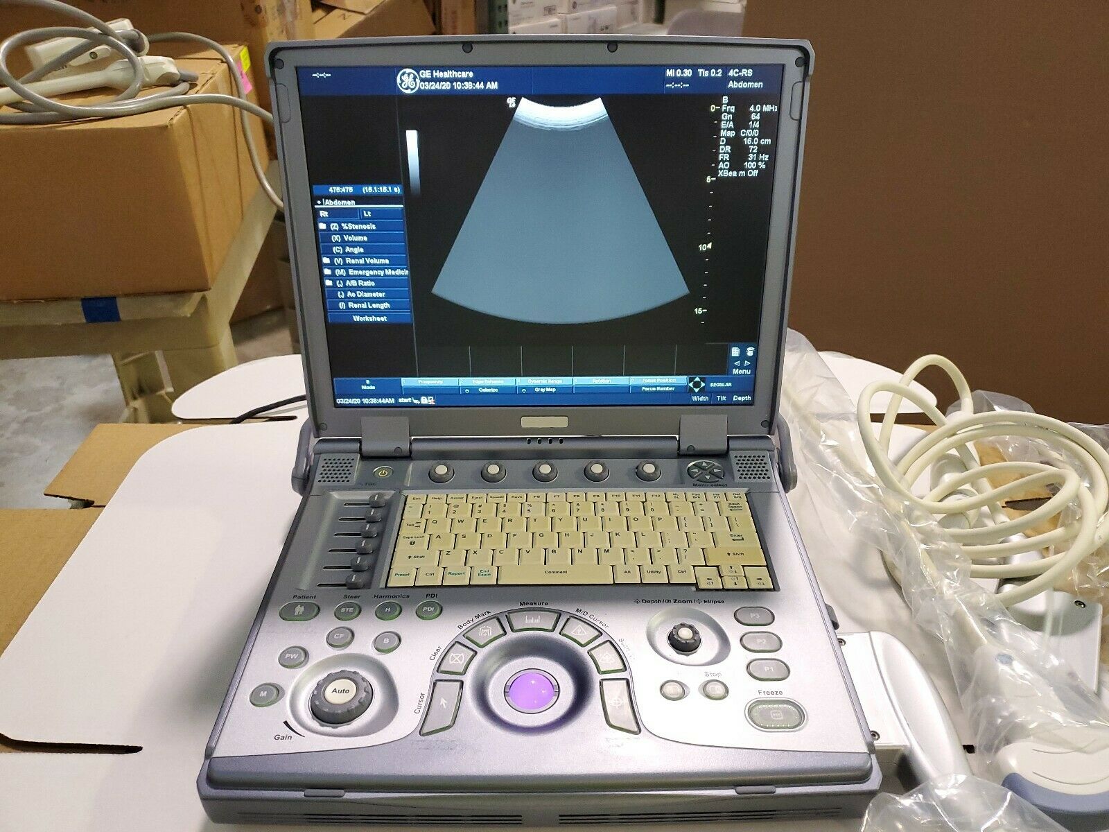 GE Logiq e BT09 Portable Ultrasound System 2 PROBES E8CRS4CRS