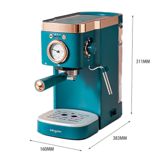 Small Retro Italian Electric EspressoCoffee Machine Automatic Steam Milk Frother 20bar Home Appliances