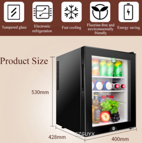 40L small refrigerator Single door Mask tea preservation cabinet Freezer with transparent glass doors