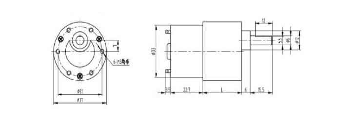 Micro DC Electric Gear Motor with 37mm Diameter Low Cost for Dispensers